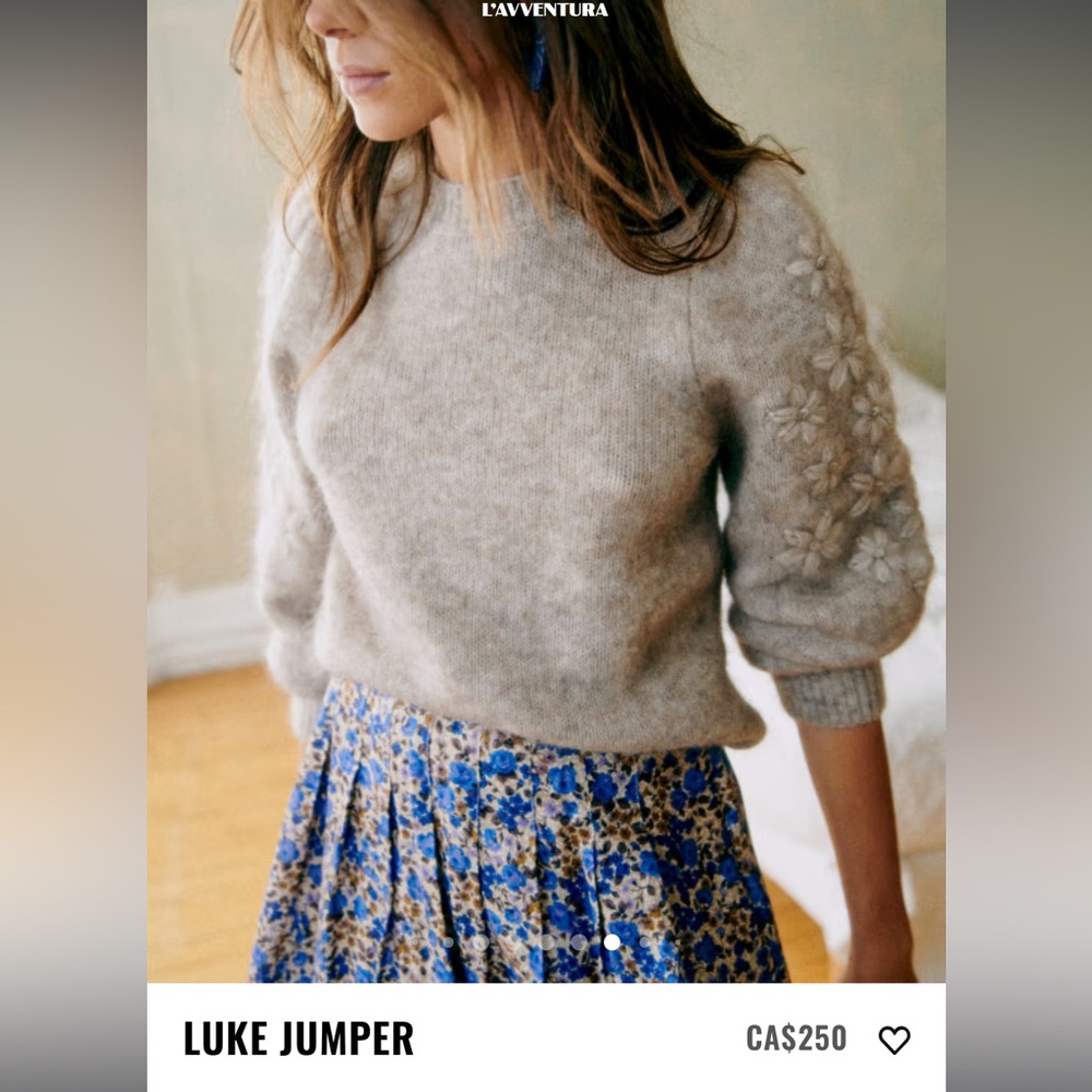 Sezane Gray Crew Neck Sweater